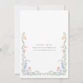 Meadow Pastel Franse Rozen Bloemenbruiloft Kaart (Achterkant)