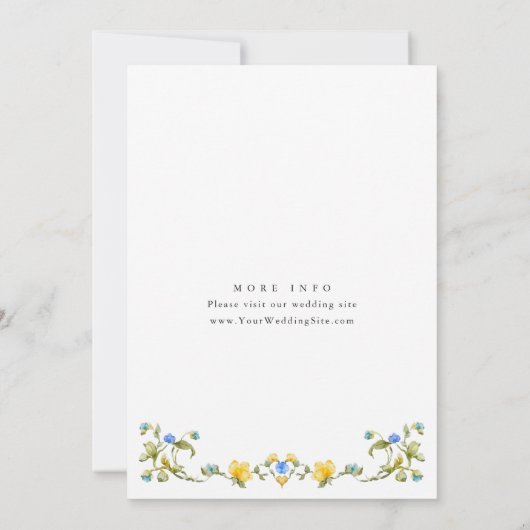 Meadow Pastel Franse Rozen Bloemenbruiloft Kaart (Achterkant)