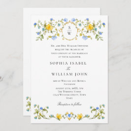 Meadow Pastel Franse Rozen Bloemenbruiloft Kaart