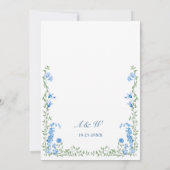 Meadow Pastel Franse Rozen Bloemenbruiloft Kaart (Achterkant)