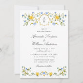 Meadow Pastel Franse Rozen Bloemenbruiloft Kaart (Voorkant)