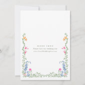 Meadow Pastel Franse Rozen Bloemenbruiloft Kaart (Achterkant)