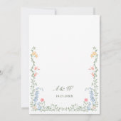 Meadow Pastel Franse Rozen Bloemenbruiloft Kaart (Achterkant)