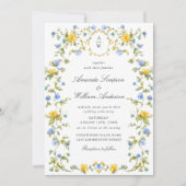 Meadow Pastel Franse Rozen Bloemenbruiloft Kaart (Voorkant)