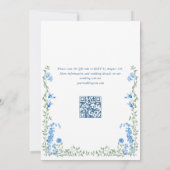 Meadow Pastel Franse Rozen Bloemenbruiloft QR code Kaart (Achterkant)