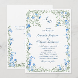 Meadow Pastel Franse Rozen Bloemenbruiloft QR code Kaart