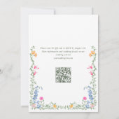 Meadow Pastel Franse Rozen Bloemenbruiloft QR code Kaart (Achterkant)