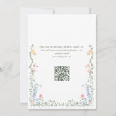 Meadow Pastel Franse Rozen Bloemenbruiloft QR code Kaart (Achterkant)