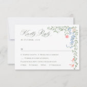 Meadow Pastel Franse Rozen Bloemenbruiloft RSVP Kaartje (Voorkant)