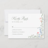 Meadow Pastel Franse Rozen Bloemenbruiloft RSVP Kaartje (Voorkant)