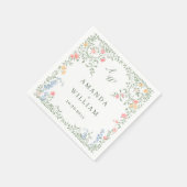 Meadow Pastel Franse Rozen Bloemenbruiloft Servet (Hoek)