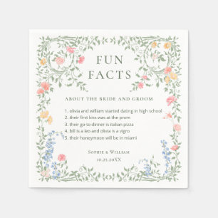 Meadow Pastel Franse Rozen Bloemenbruiloft Servet