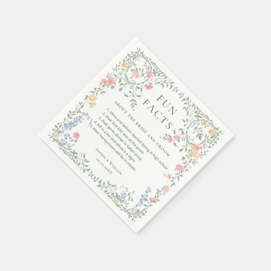 Meadow Pastel Franse Rozen Bloemenbruiloft Servet (Hoek)