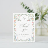 Meadow Pastel Franse Rozen bruiloft Dank u Briefkaart (Staand voorkant)
