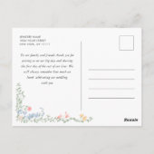 Meadow Pastel Franse Rozen bruiloft Dank u Briefkaart (Achterkant)