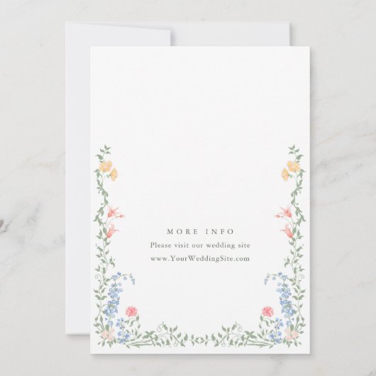 Meadow Pastel Franse Rozen Floral ENGAGEMENT PARTY Kaart (Achterkant)