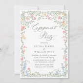 Meadow Pastel Franse Rozen Floral ENGAGEMENT PARTY Kaart (Voorkant)