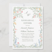 Meadow Pastel Franse Rozen Floral repetitie diner Kaart (Voorkant)