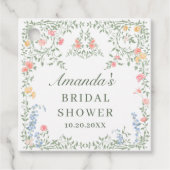 Meadow Pastel Franse Rozen Floral Vrijgezellenfees Bedankjes Labels (Voorkant)