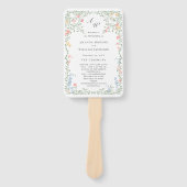 Meadow Pastel Franse Rozen Floral Wedding Programm Handwaaier (Voorkant)