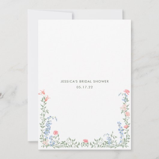 Meadow Pastel Franse Rozen Vrijgezellenfeest Game  Kaart (Achterkant)