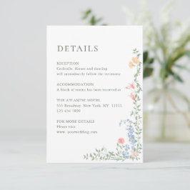 Meadow Pastel Franse Rozen Wedding Details Informatiekaartje
