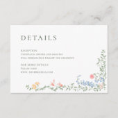 Meadow Pastel Franse Rozen Wedding Details Informatiekaartje (Voorkant)