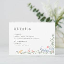 Meadow Pastel Franse Rozen Wedding Details Informatiekaartje