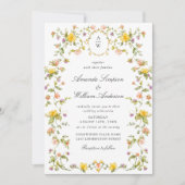Meadow Pastel Rozen Floral Wedding QR code Foto Kaart (Voorkant)