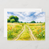 Meadow path island aquarell havelland feestdagenkaart (Voorkant / Achterkant)