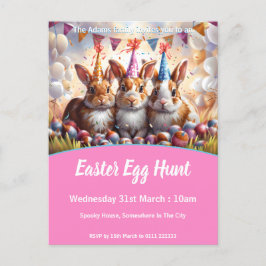 Meadow Rabbits Easter Egg Hunt Invitation Briefkaa Uitnodiging Briefkaart
