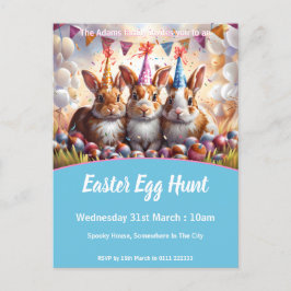 Meadow Rabbits Easter Egg Hunt Invitation Briefkaa Uitnodiging Briefkaart