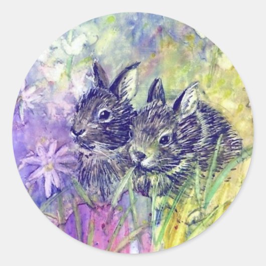 Meadow Rabbits Sticker (Voorkant)