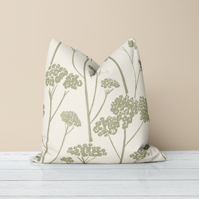 Meadow Silence Crème Linen Stof Olive Kussen (Creator heeft geüpload)