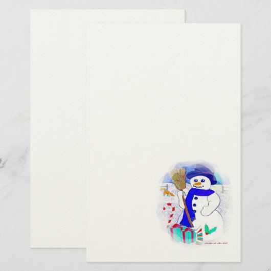 Meadow Snowman Briefpapier (Voorkant / Achterkant)