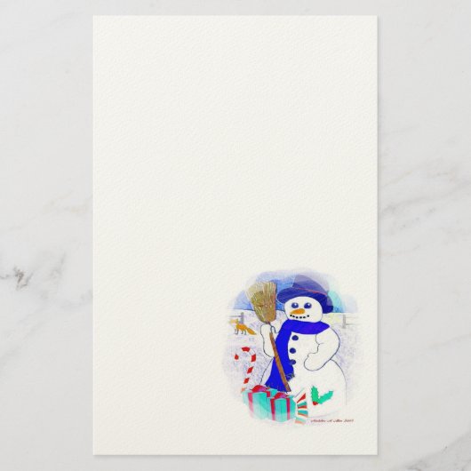 Meadow Snowman Briefpapier (Voorkant)