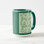Meadow Soiree Collection Mok Blauw, Geel, Groen. (Voorkant rechts)