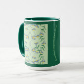 Meadow Soiree Collection Mok Blauw, Geel, Groen. (Voorkant links)
