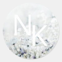 Meadow Song vervagen Monogrammed Bruiloft Sticker