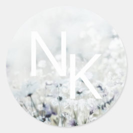Meadow Song vervagen Monogrammed Bruiloft Sticker