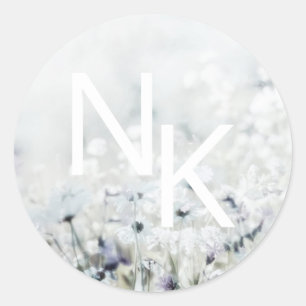 Meadow Song vervagen Monogrammed Bruiloft Sticker