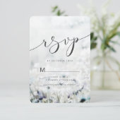 Meadow Song vervagen Wildbloemen in een veld Boho RSVP Kaartje (Staand voorkant)