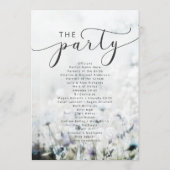 Meadow Song vervagen Wildbloemen trouwceremonie Programmakaart (Achterkant)