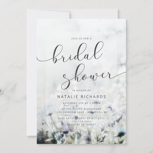 Meadow Song vervagen Wildflower Boho Vrijgezellenf Kaart (Voorkant)