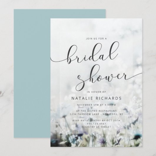 Meadow Song vervagen Wildflower Boho Vrijgezellenf Kaart (Voorkant / Achterkant)