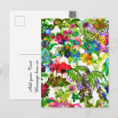 Meadow Summer Blossoms Botanische Tuin Waterverf Feestdagenkaart (Voorkant / Achterkant)