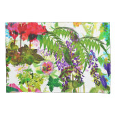 Meadow Summer Blossoms Botanische Tuin Waterverf Kussensloop (Voorkant)