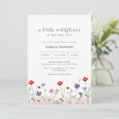 Meadow Summer Little Wildflower Baby shower Kaart (Staand voorkant)