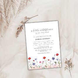 Meadow Summer Little Wildflower Baby shower Kaart