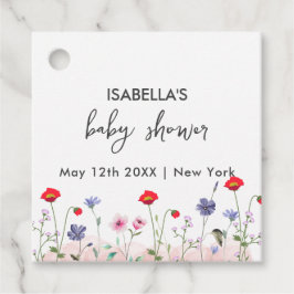 Meadow Summer Wildflower Baby shower Bedankjes Labels
